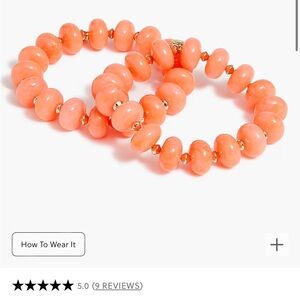 J Crew Factory Chunky Bead Stretch Bracelet Set of 2